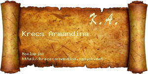 Krecs Armandina névjegykártya